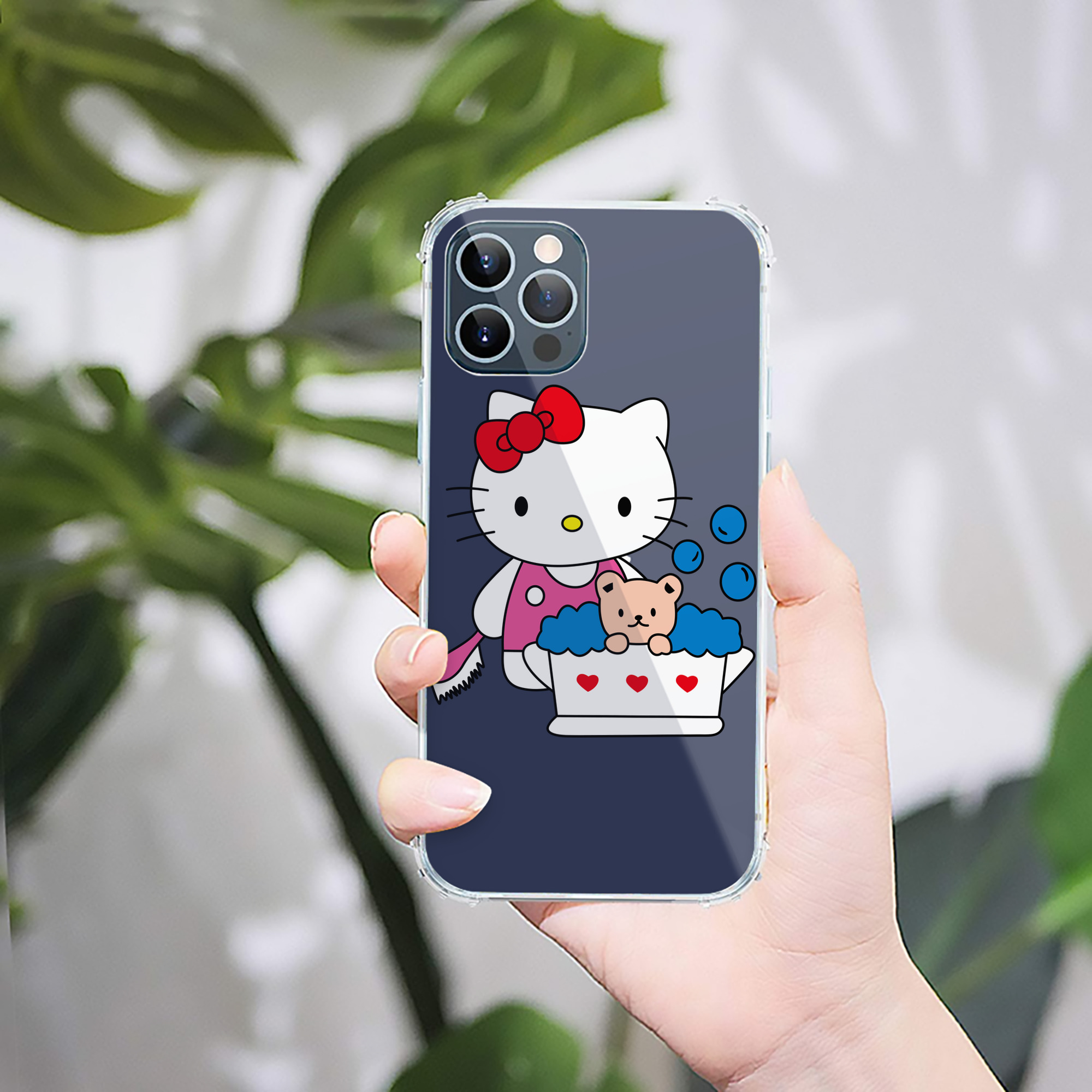 （画像用） Hello Kitty ハローキティ 【iPhone 12シリーズ対応】透明スマホケース（クリアソフトケース）